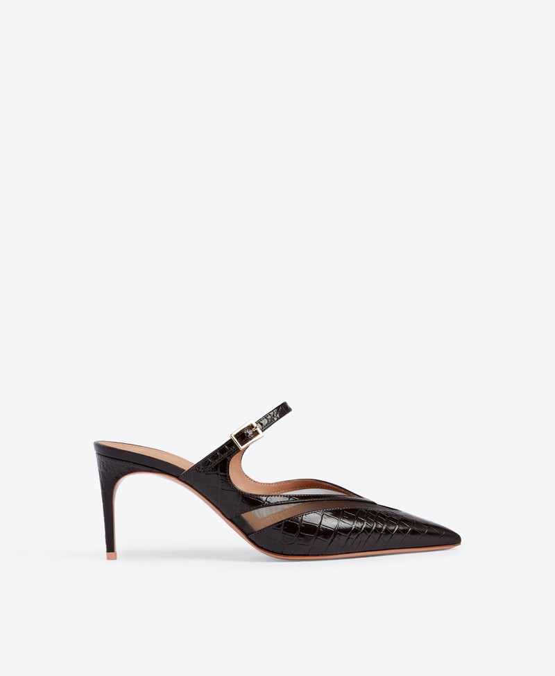Cristi 70 Dark Brown Leather Mules 1
