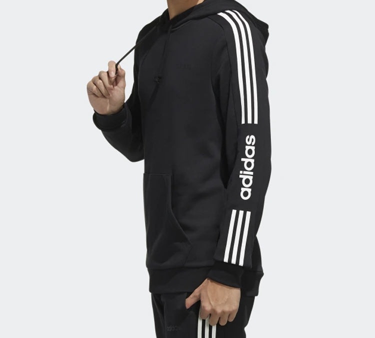 adidas neo M Ce 3S Hdy Side Stripe Knit Sports Pullover Black EI4673 - 2