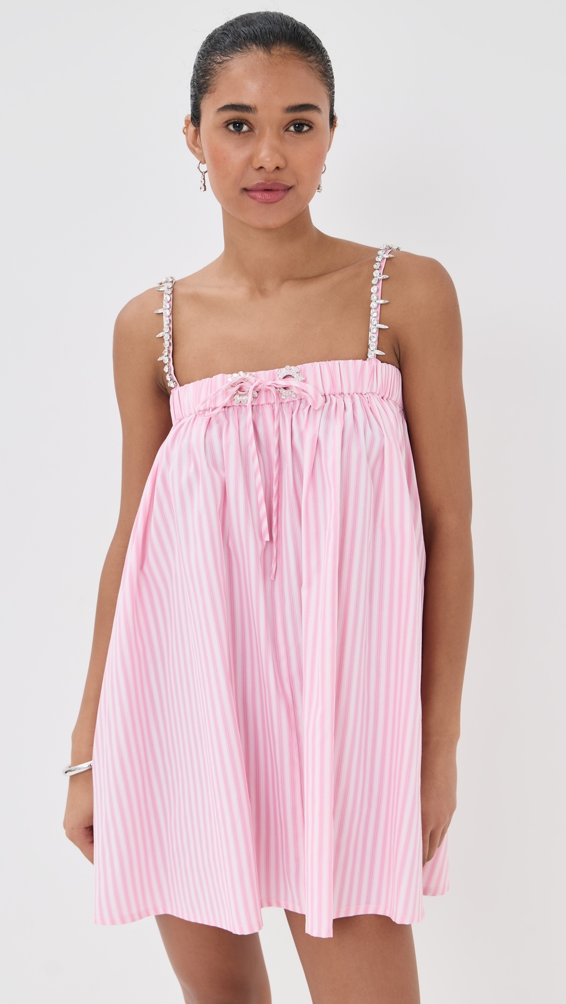 Crystal Grommet Poplin Mini Dress - 6