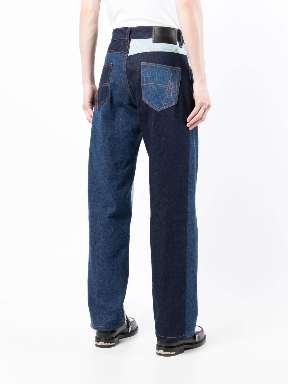 panelled design denim jeans - 5