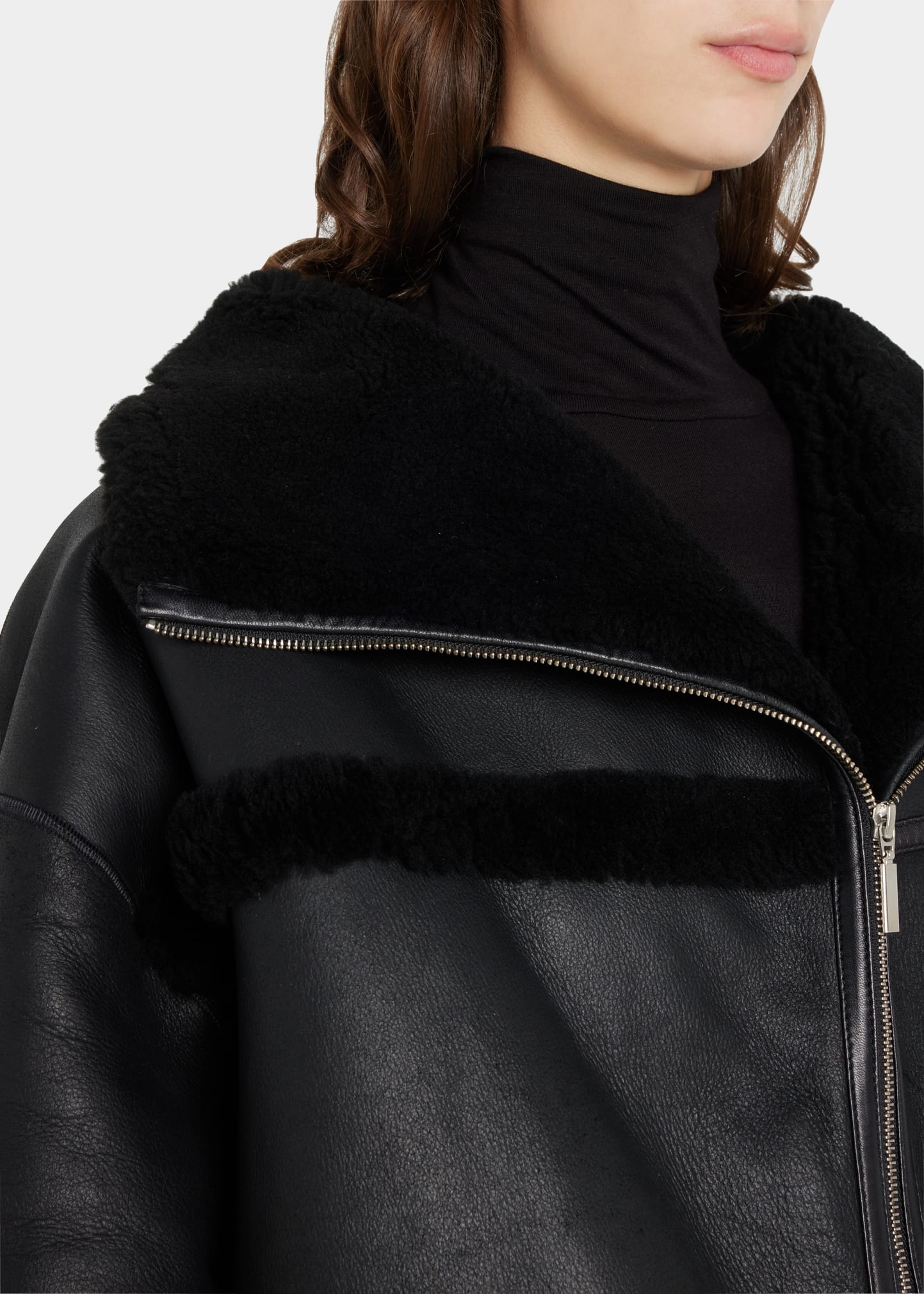 Signature Shearling Oversize Jacket - 5