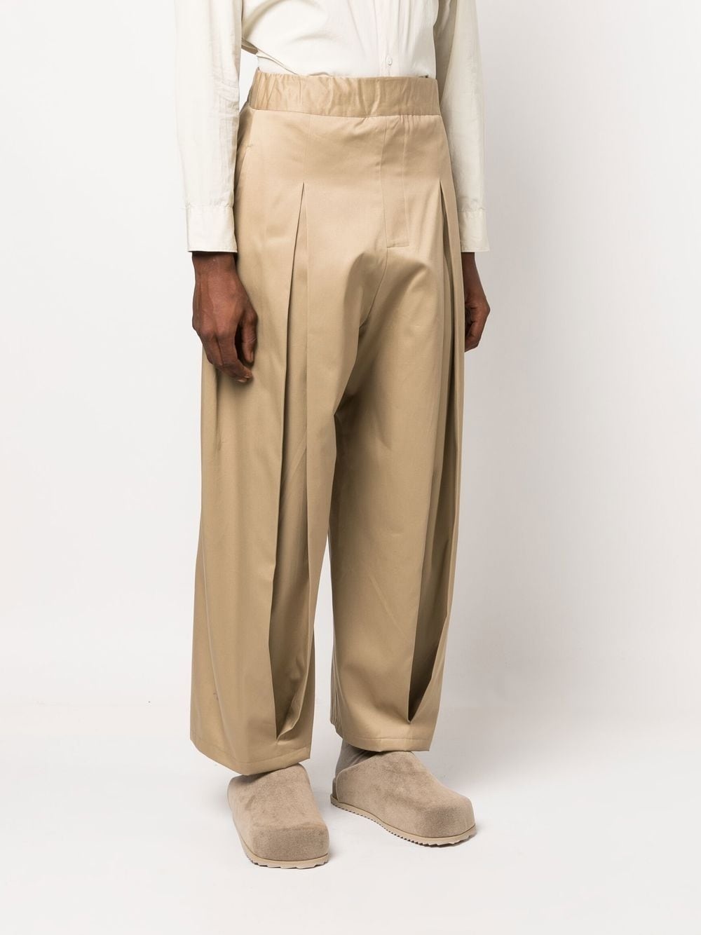 box-pleat wide-leg trousers - 3