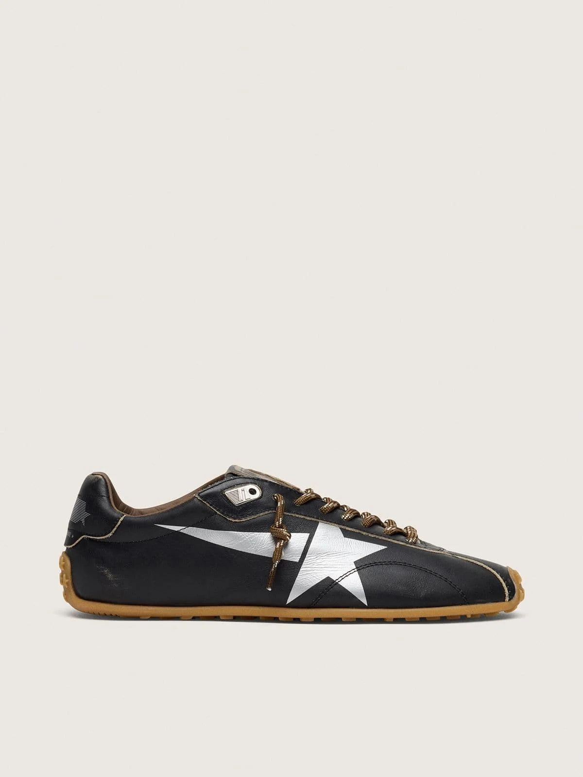 Women's Marathon Speed with black leather upper and silver star - 1