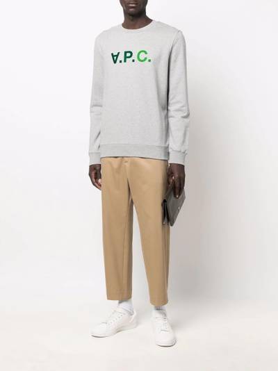 A.P.C. logo-print cotton sweater outlook