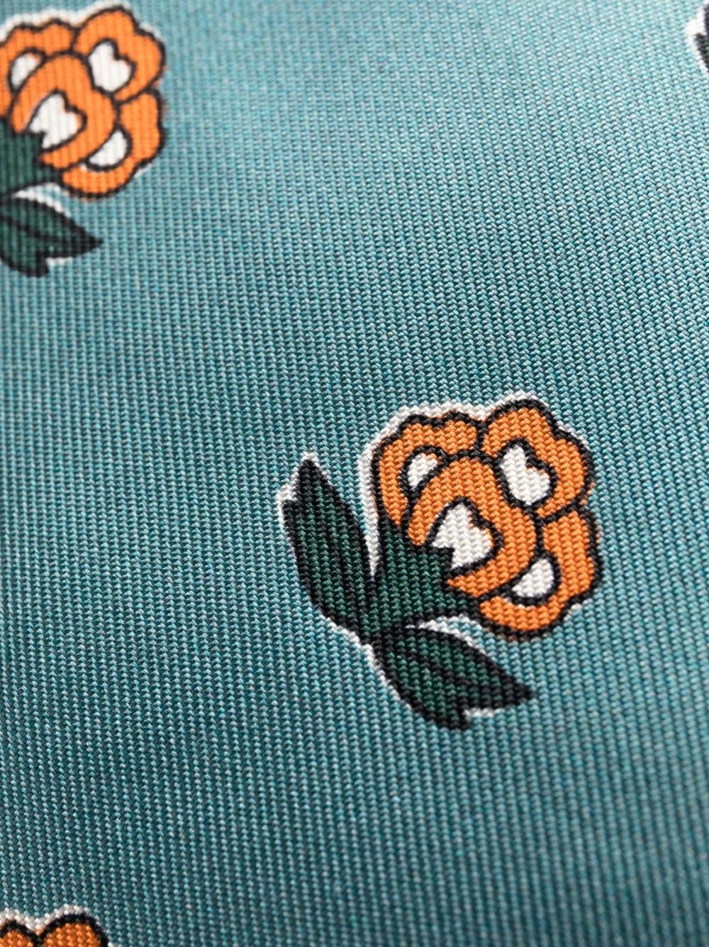 patterned floral-print silk tie - 2