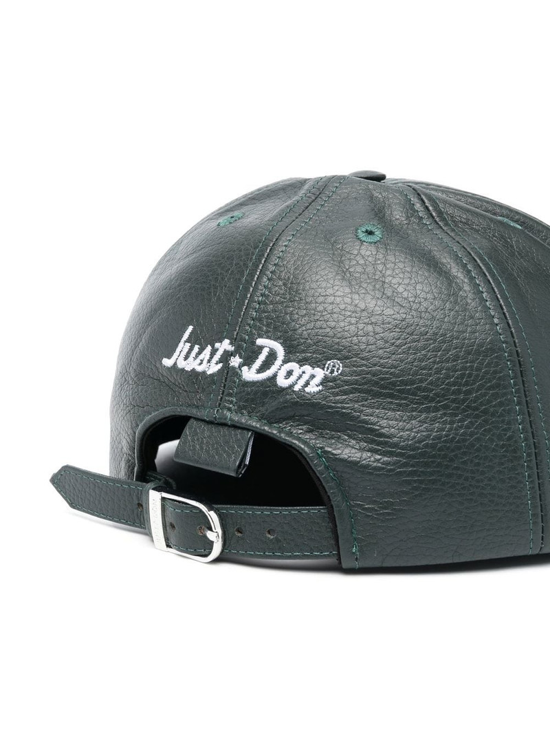 Just Don embroidered-logo leather cap outlook