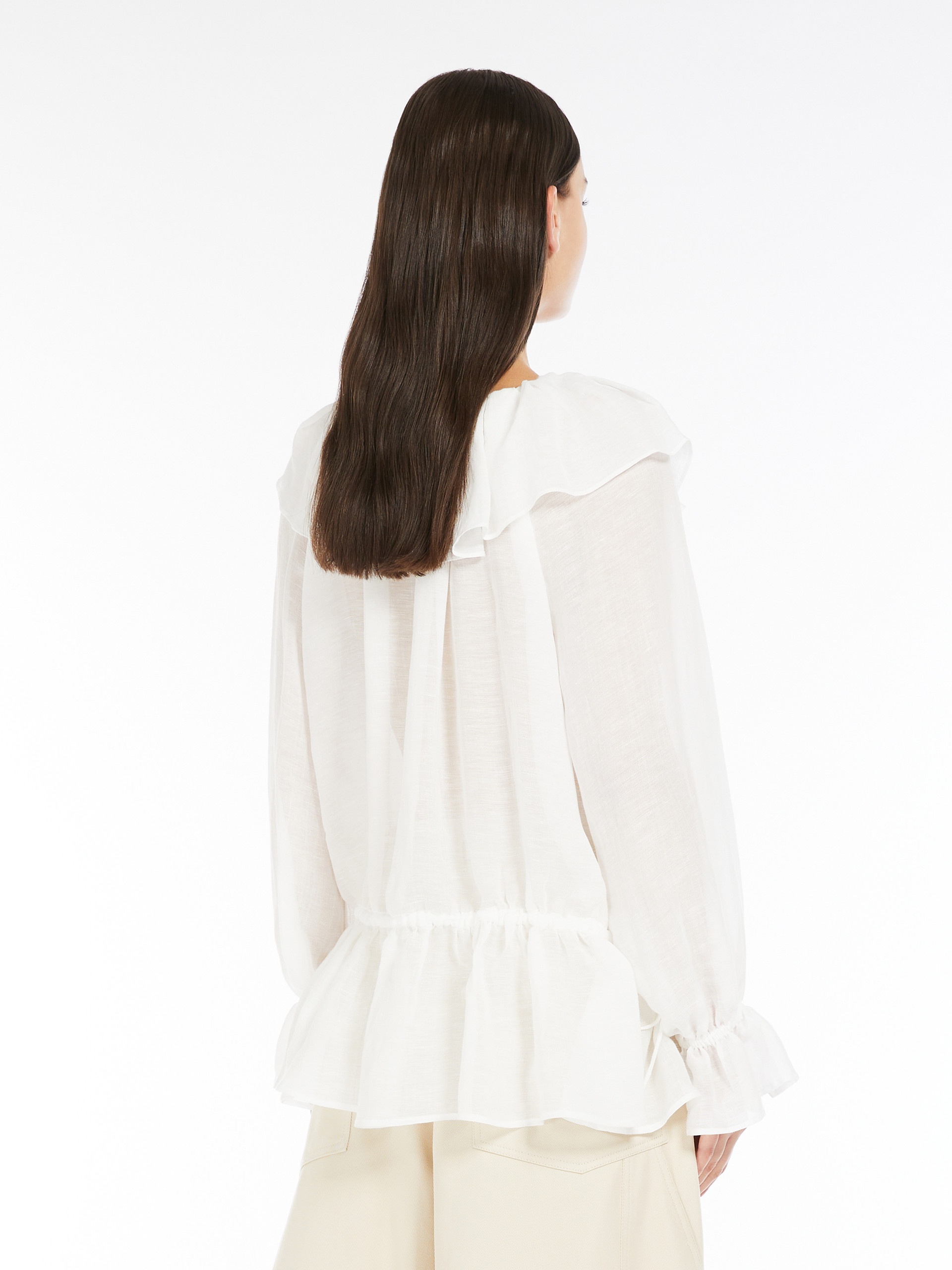 ASTRO1234 Viscose and linen gauze blouse - 4