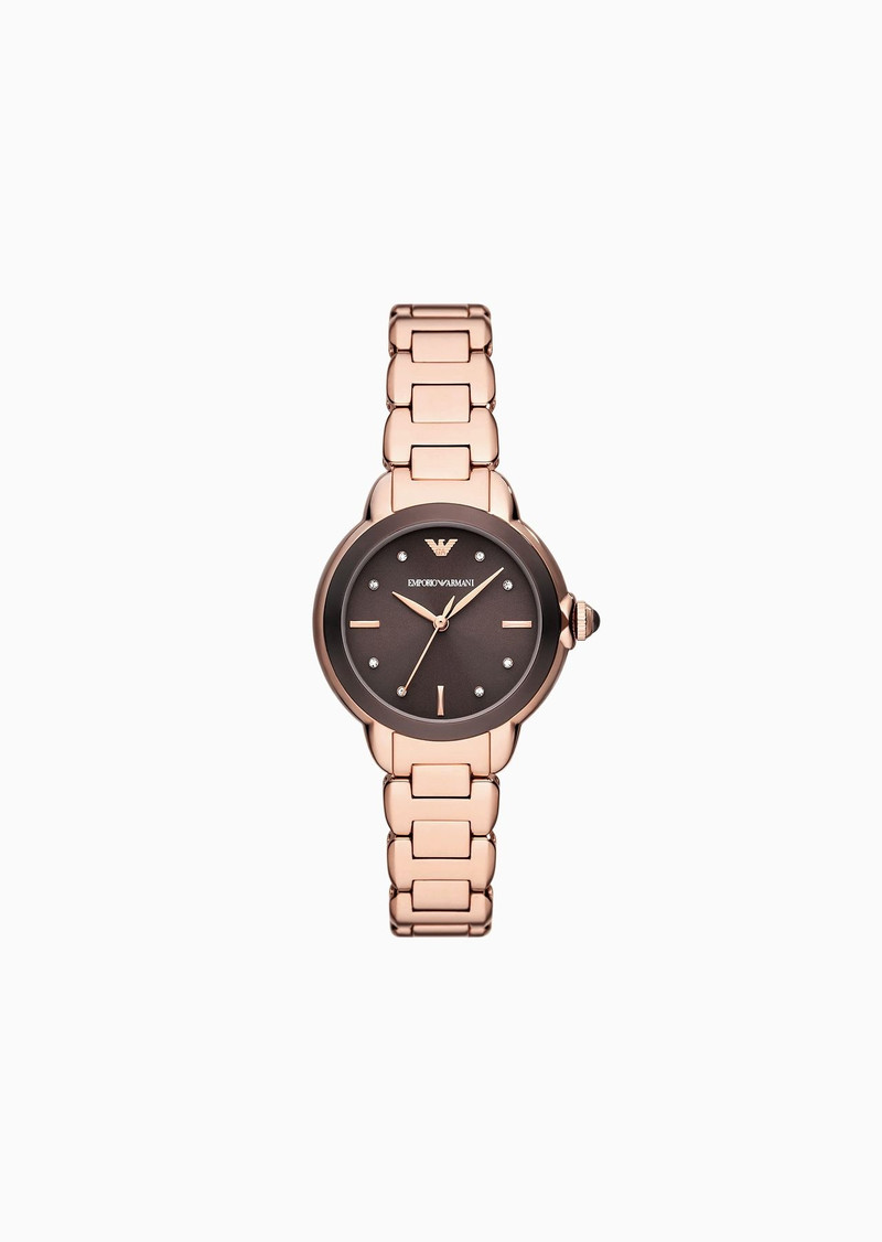 Three-Hand Rose Gold-Tone Stainless Steel Watch 1