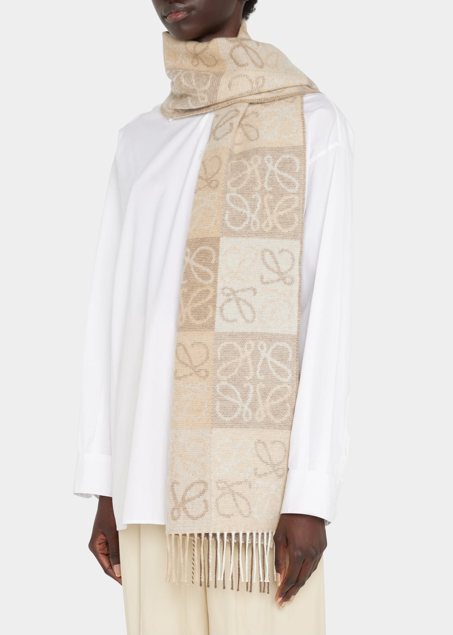 Anagram Logo Cashmere-Blend Scarf - 3
