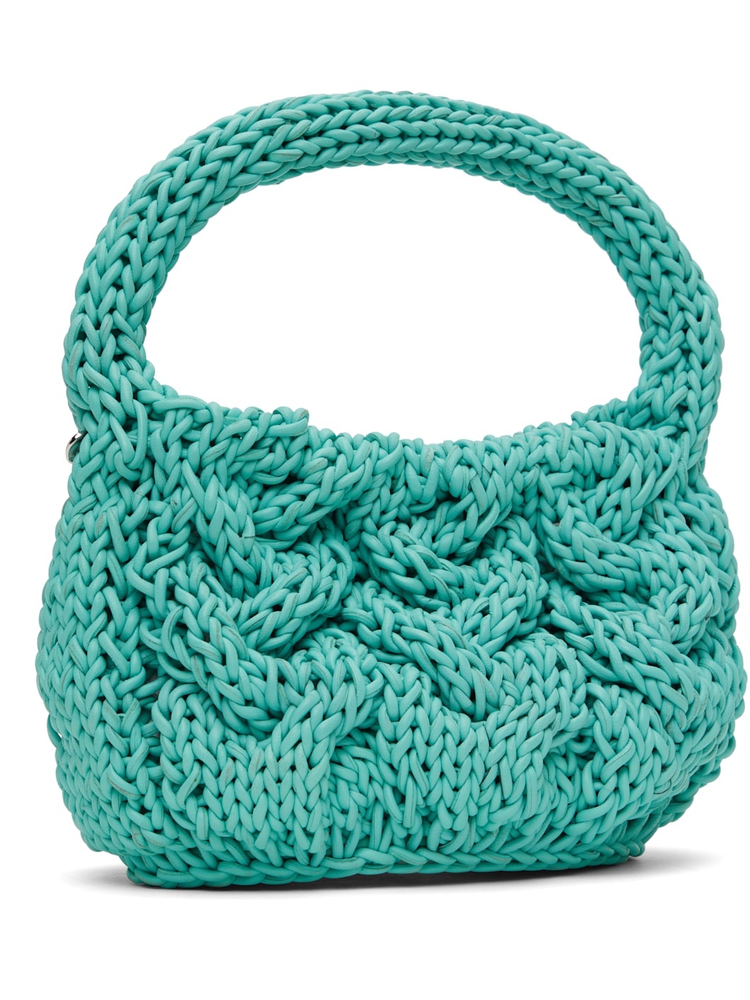 Blue Small Cable Knit Bag - 2