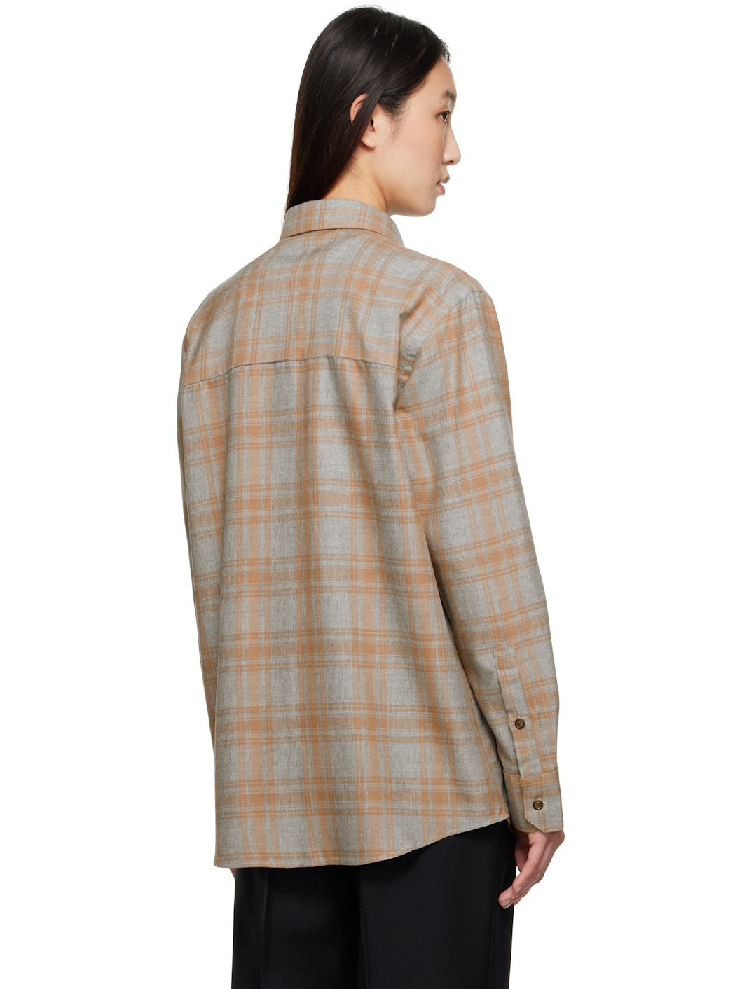 Gray & Tan Check Shirt - 3