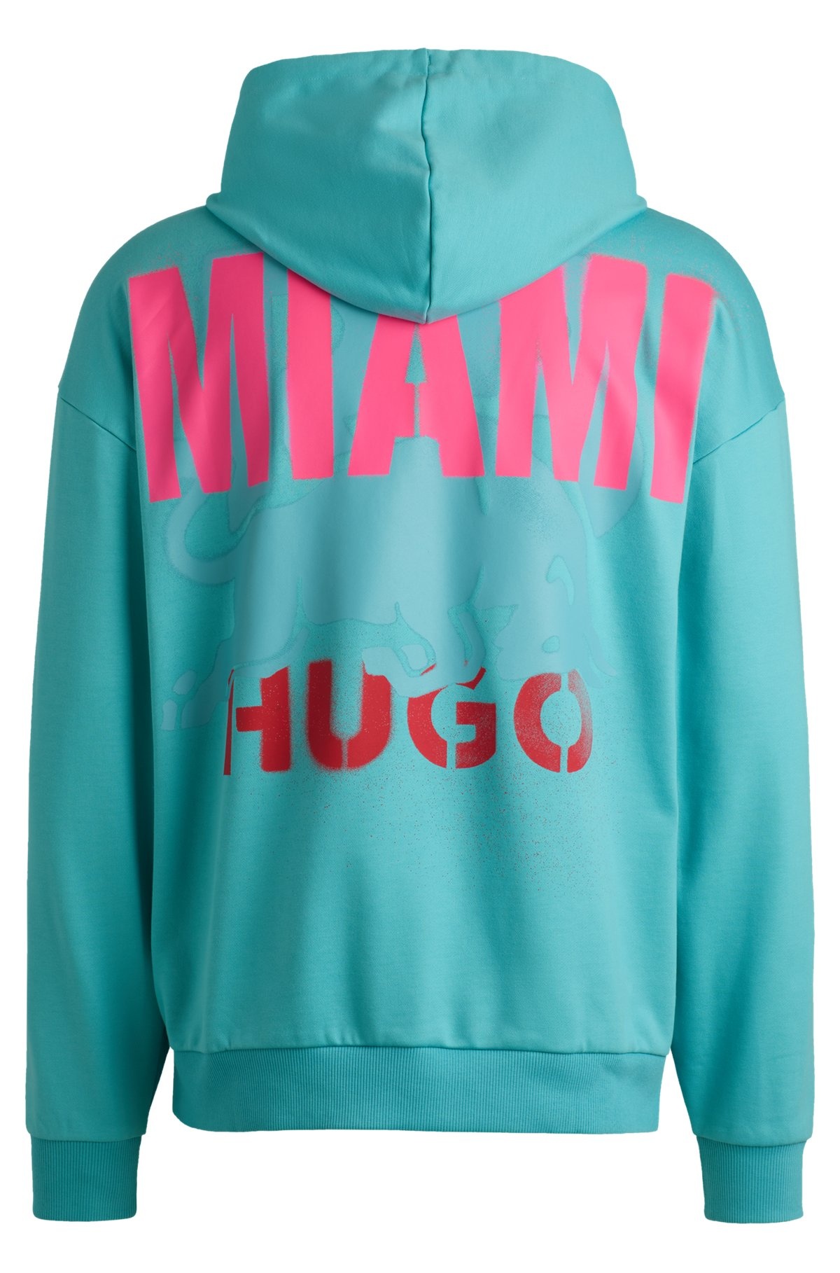 COTTON-TERRY HOODIE WITH MIAMI PRINT - 6