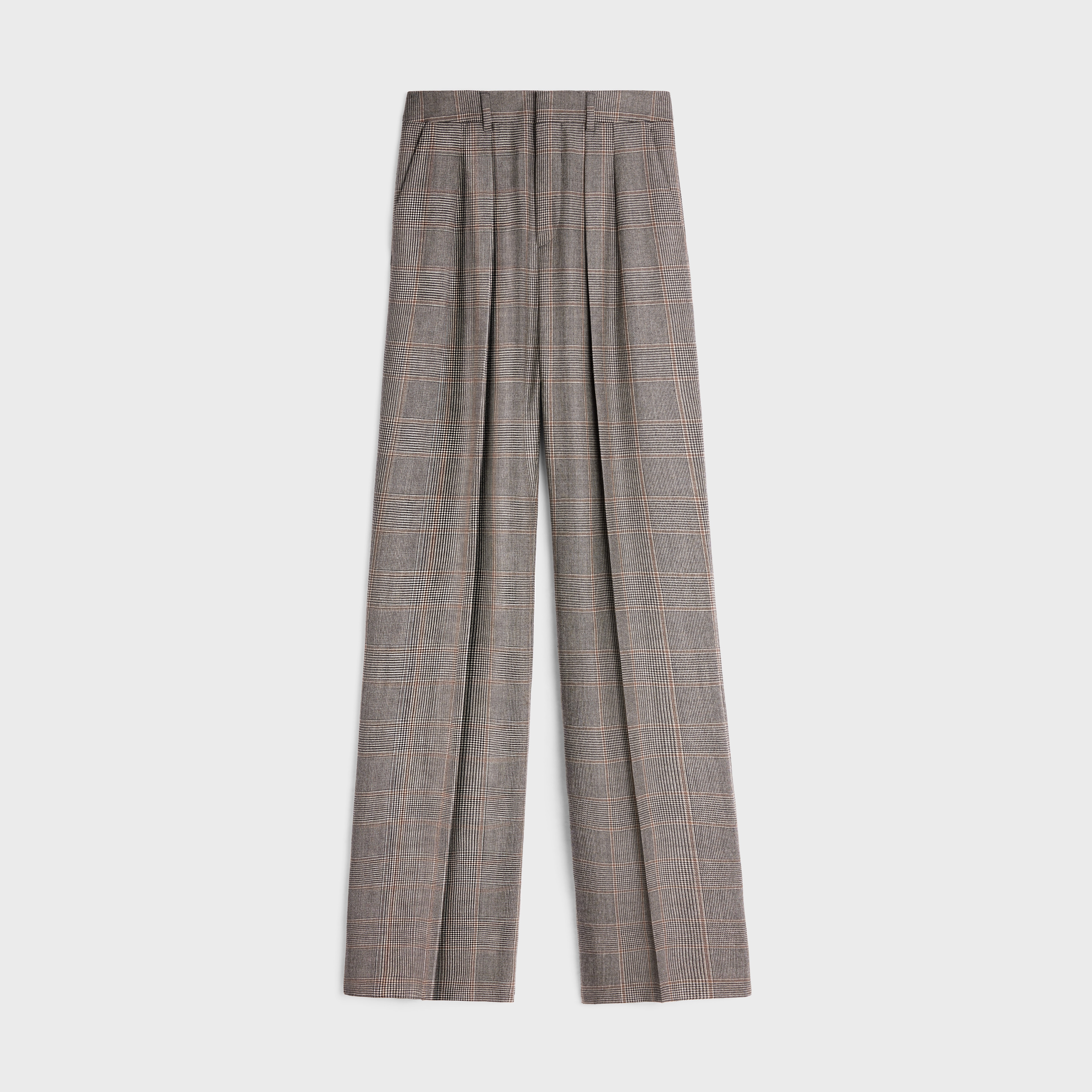 Double-pleated Tixie pants in checked flannel - 1