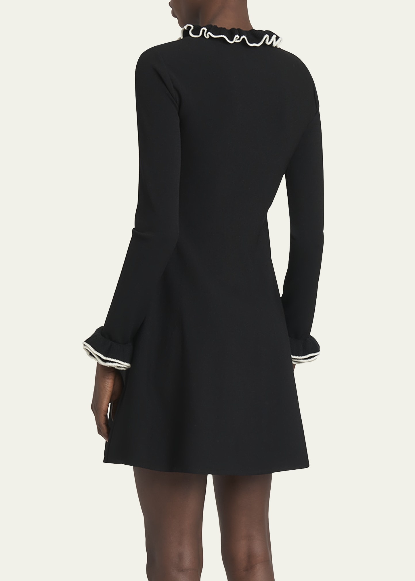 Ruffle-Trim Knit Mini Sweater Dress - 3