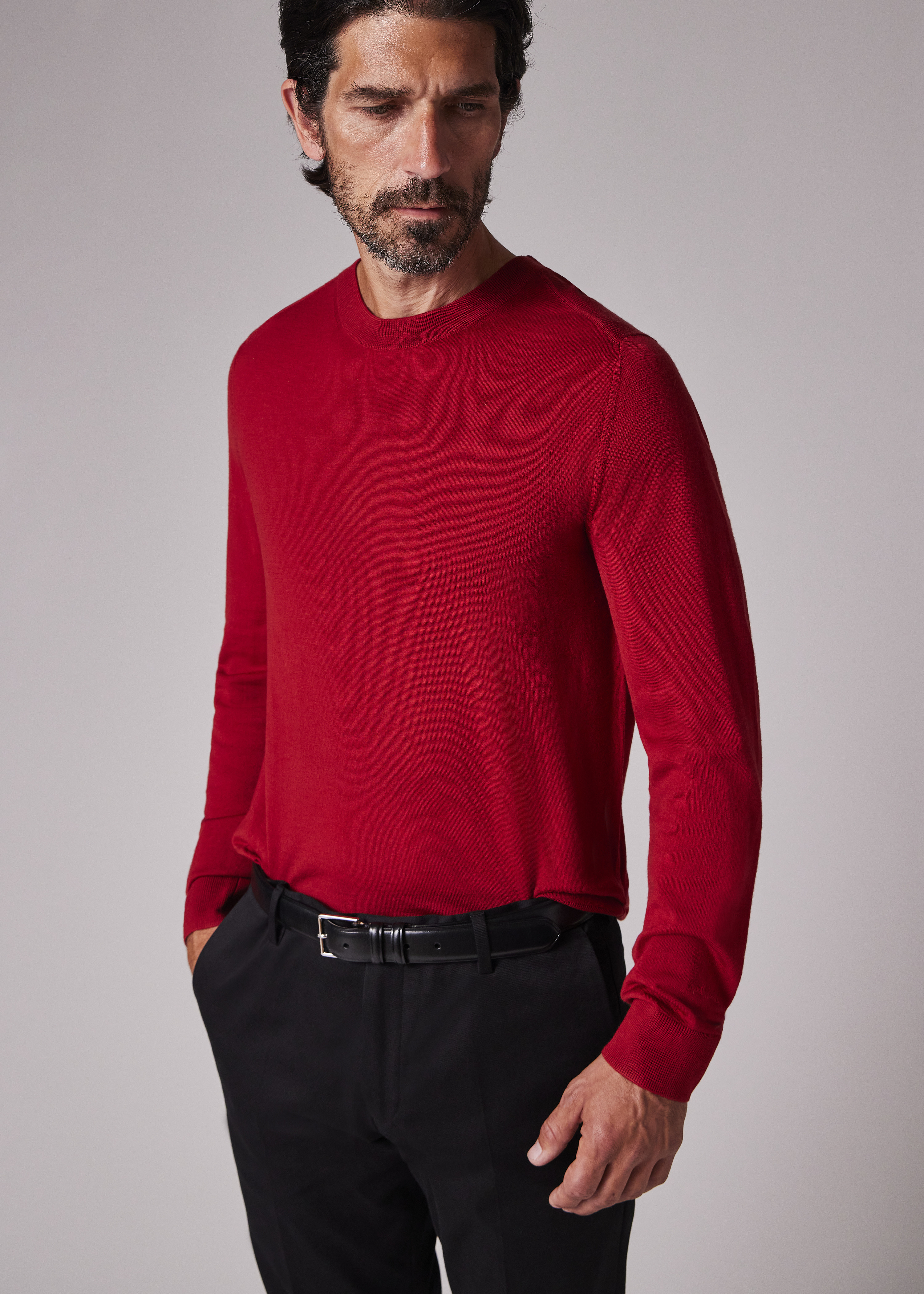 Red Merino Wool Sweater - 5