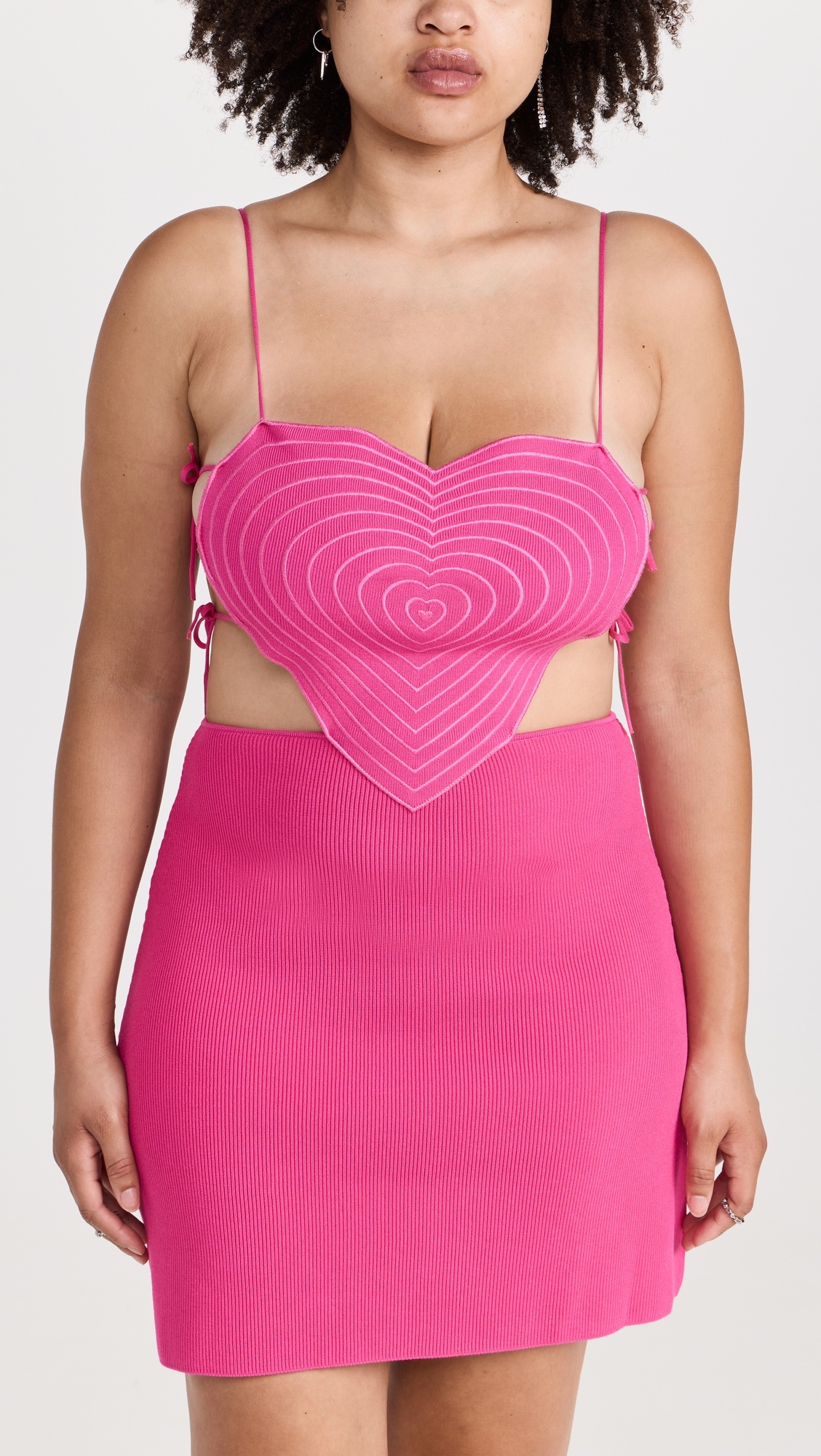MACH & MACH Heart Mini Dress with Side Bow Straps | shopbop
