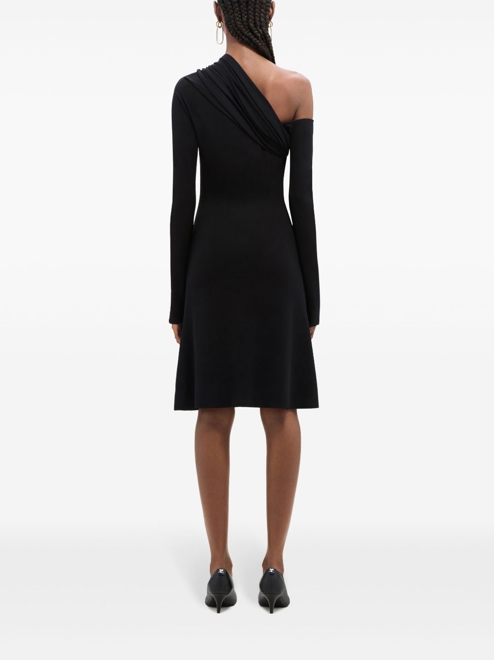 asymmetric twist crepe mini dress - 4