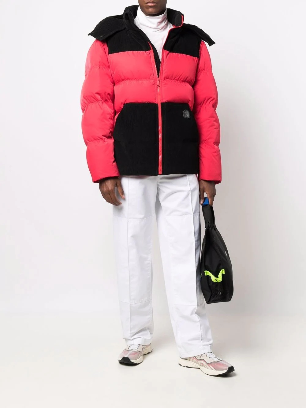 colour-block panelled padded jacket - 2