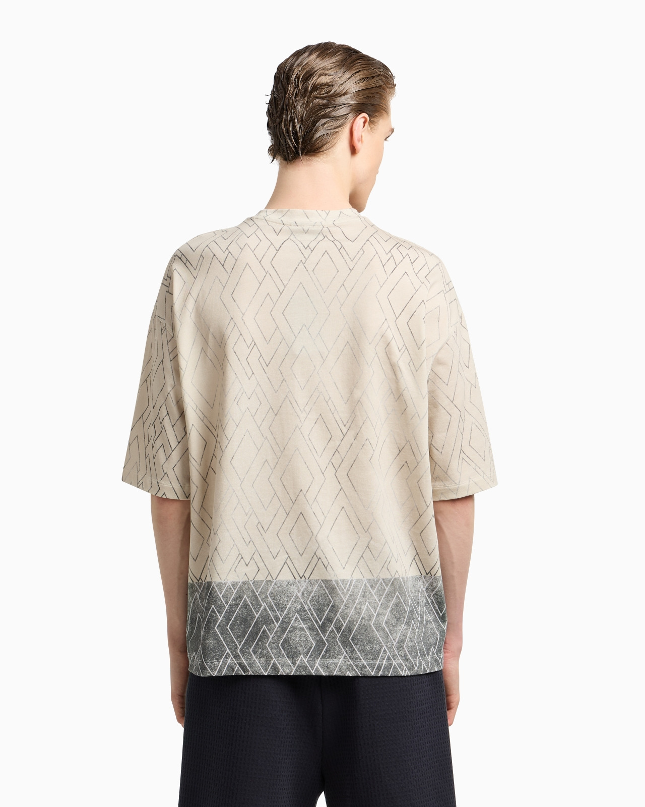 ASV JERSEY T-SHIRT WITH ALL-OVER DIAMOND PRINT - 3
