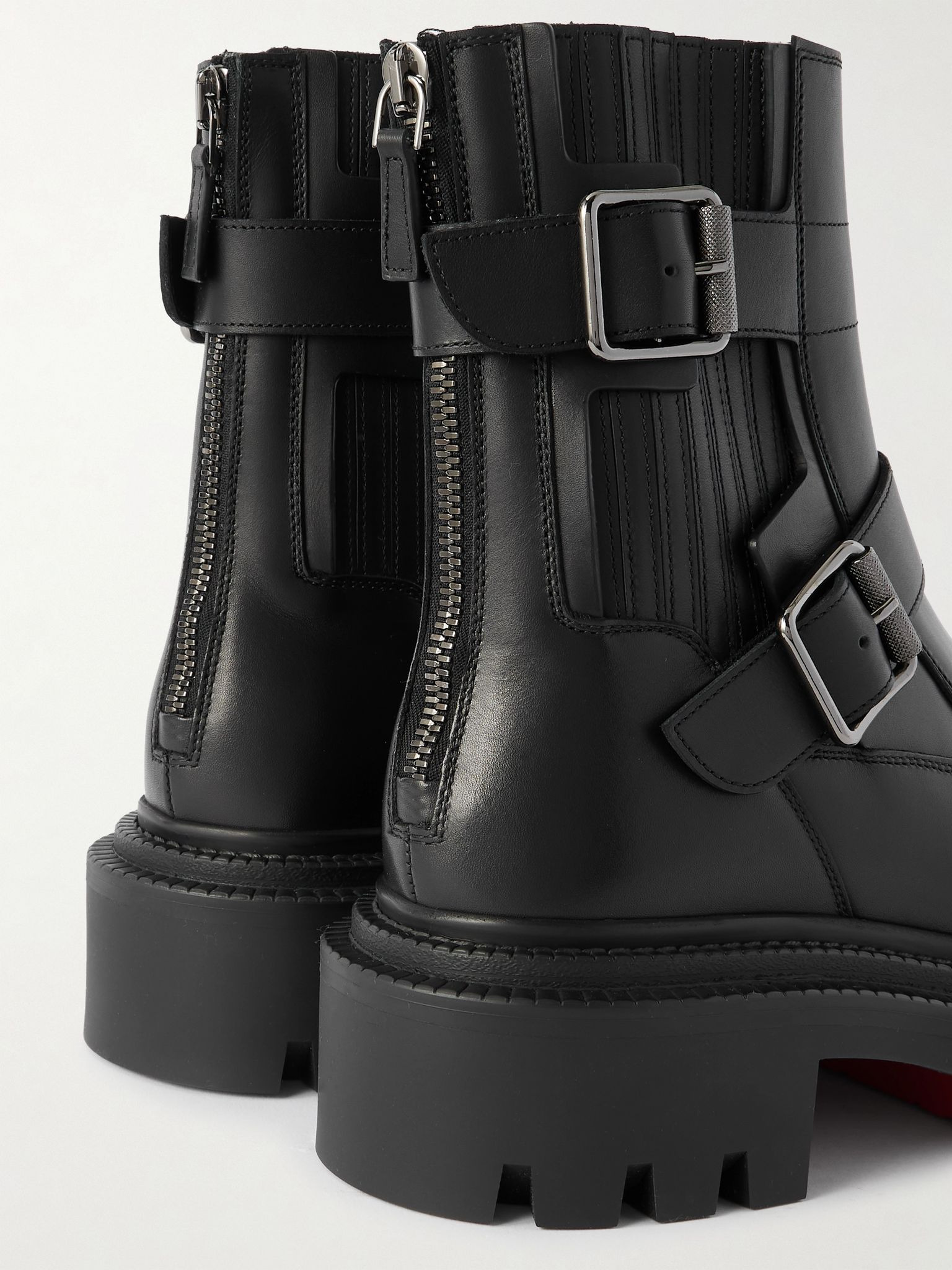 Oxybootie buckled leather ankle boots Black - 4