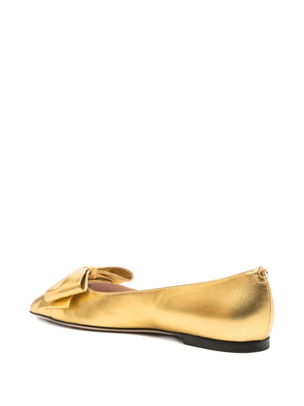 bow-embellished leather ballet flats - 3