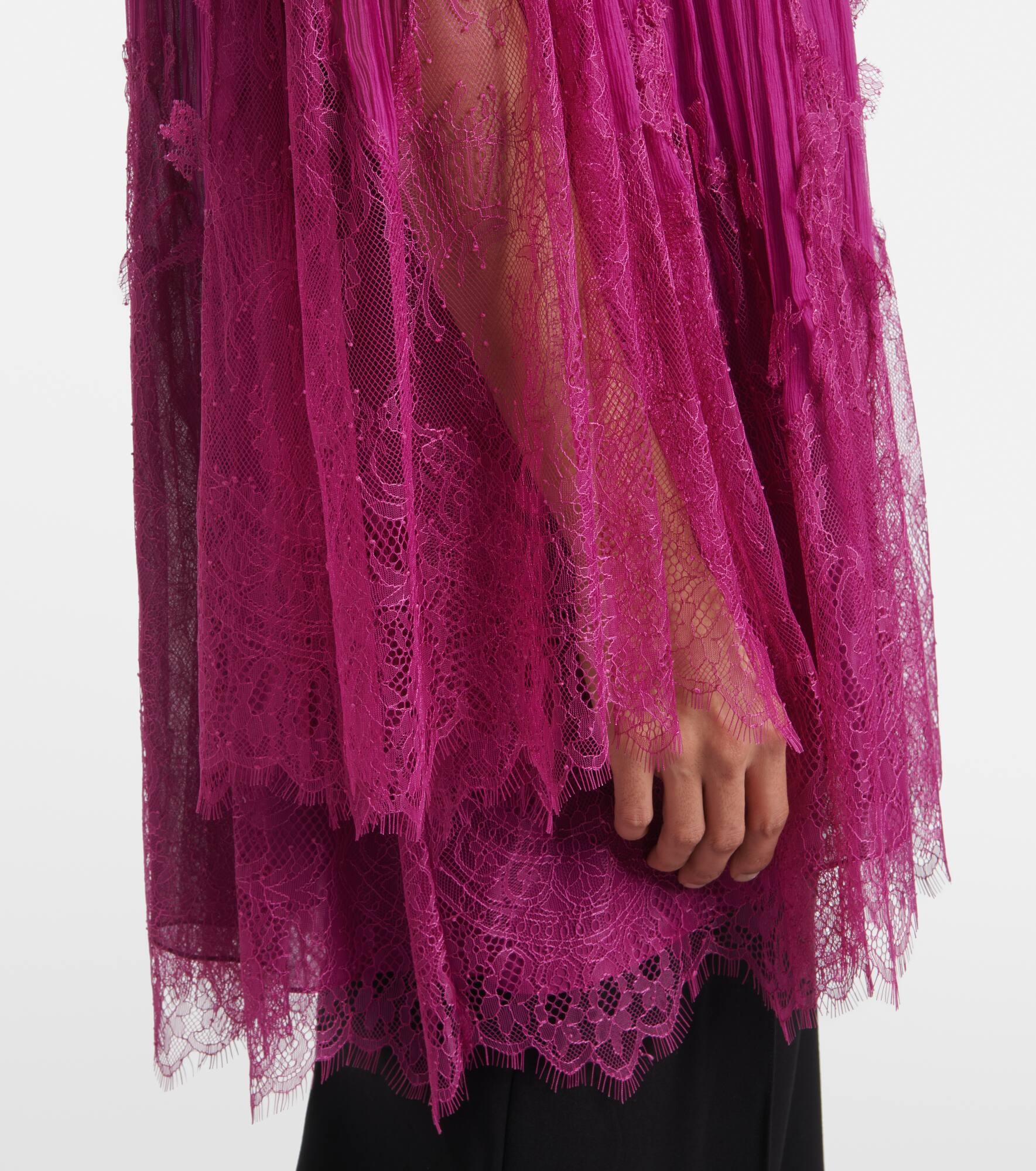 Jorie lace-trimmed silk-blend blouse - 5