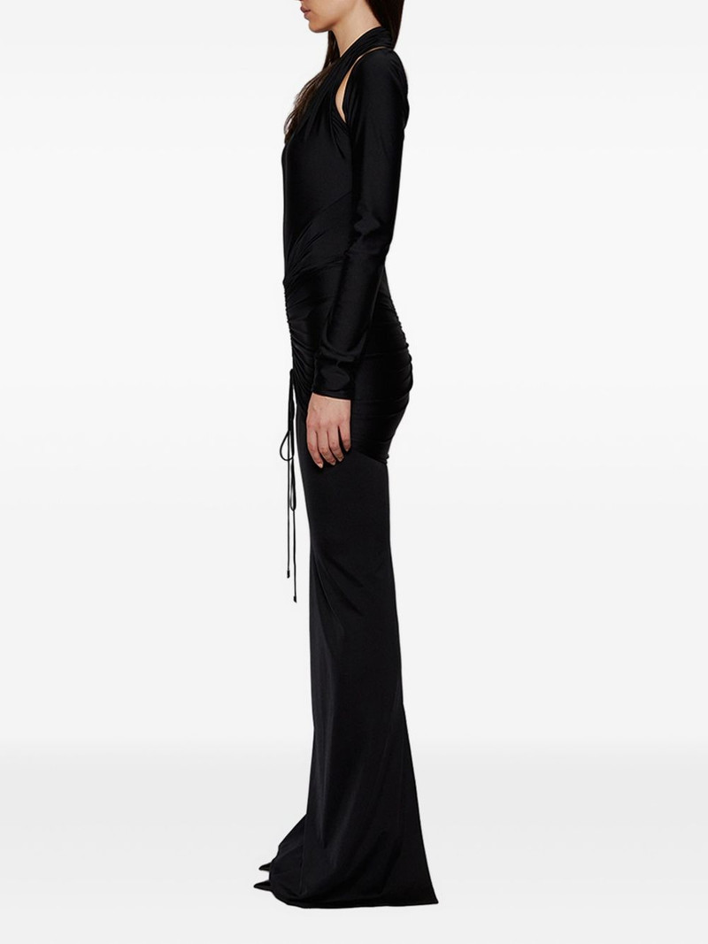 plunge-neckline gathered dress 3