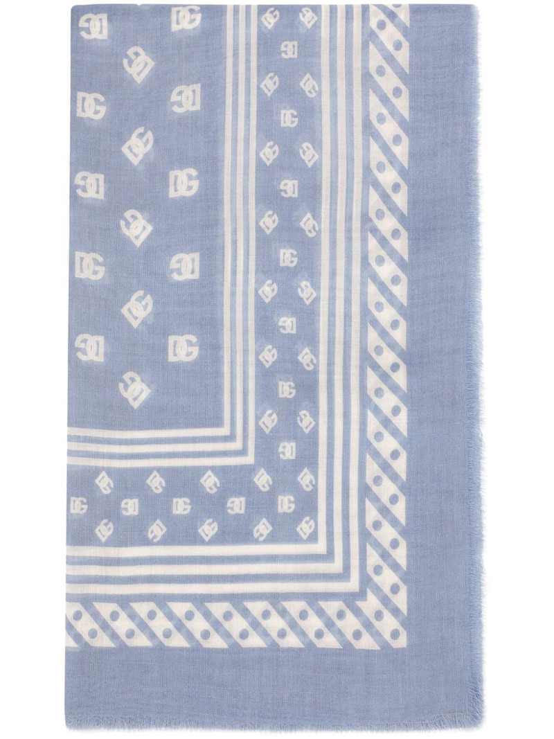 logo-print frayed scarf 1
