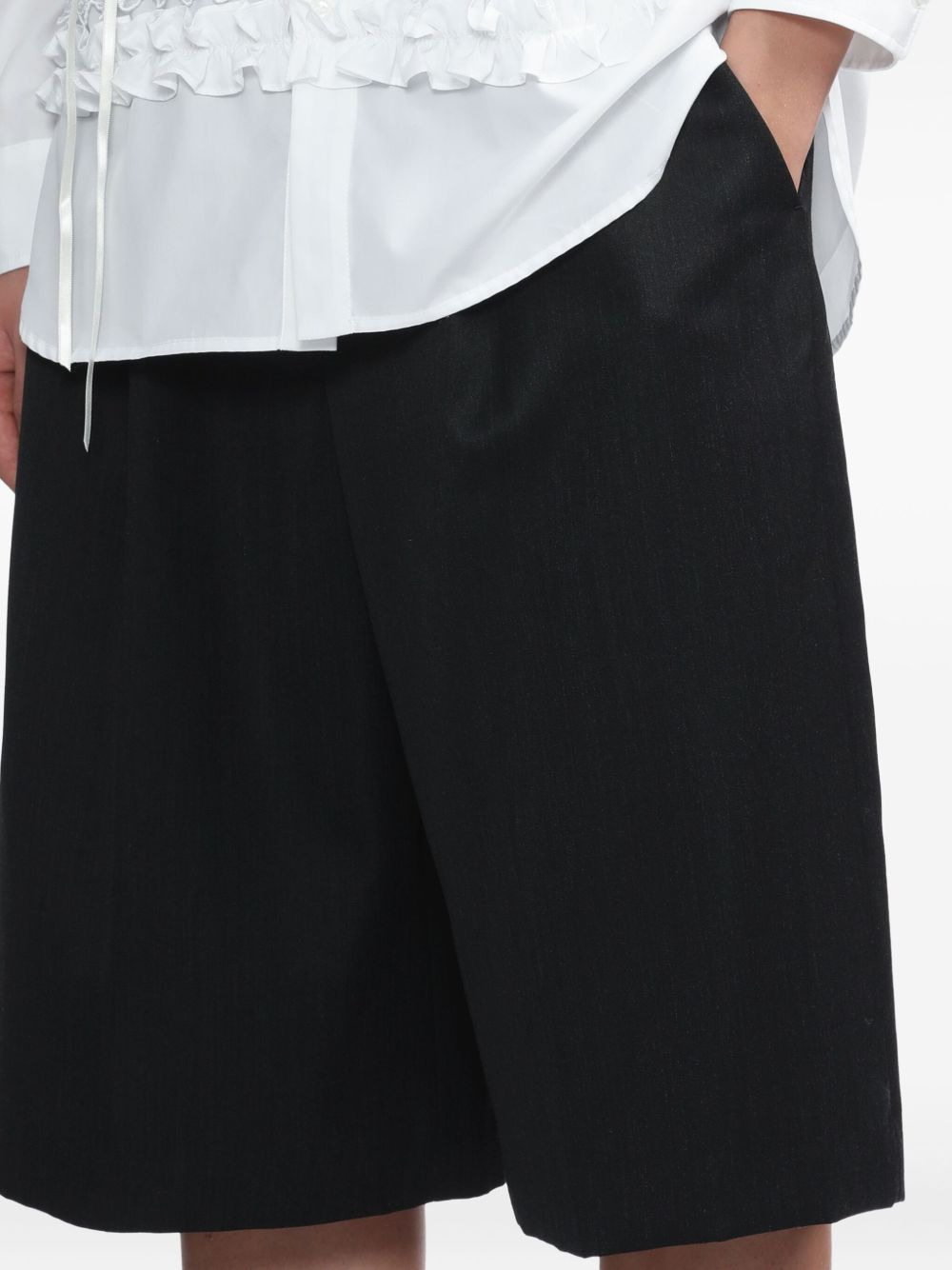 pleated belted shorts - 5