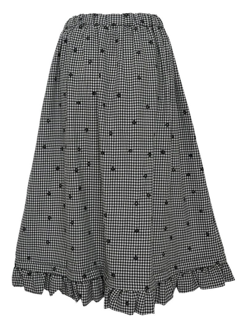 Comme des Garçons GIRL polka-dot ruffled midi skirt outlook