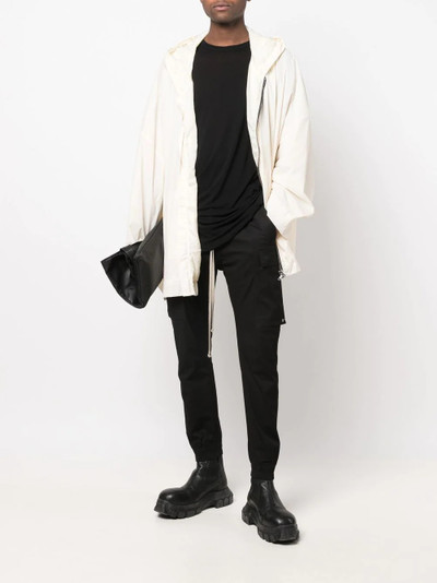 Rick Owens zipped hooded coat outlook