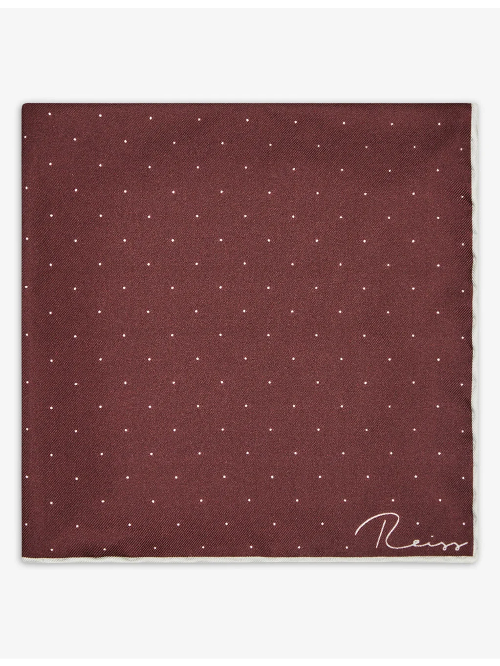 Liam polka-dot logo-print silk pocket square - 1