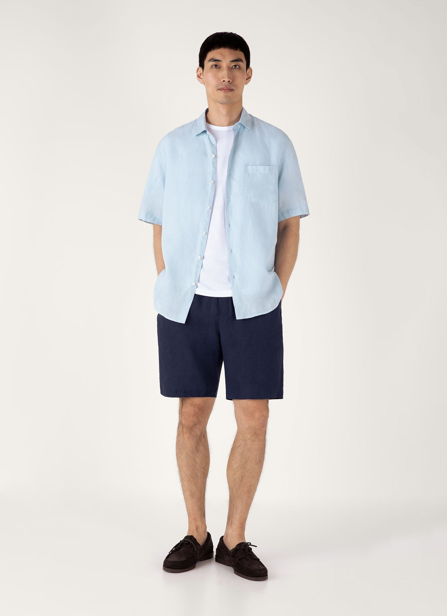 Short Sleeve Linen Shirt - 3