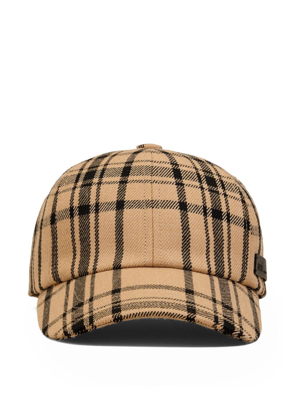 checked wool baseball cap - 2