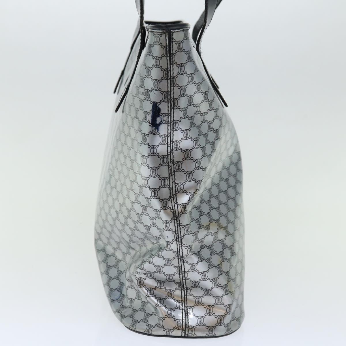 CELINE Macadam Canvas Tote Bag Enamel Silver Black - 4