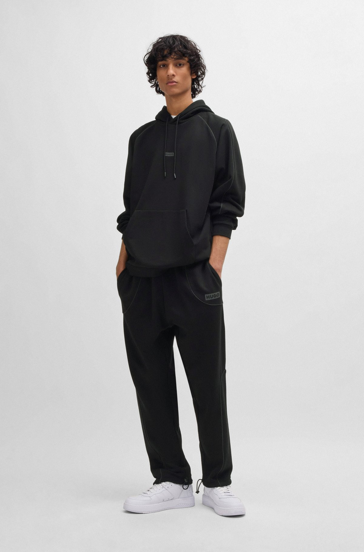 COTTON-TERRY SWEATSHIRT WITH DECORATIVE REFLECTIVE TRIMS - 4