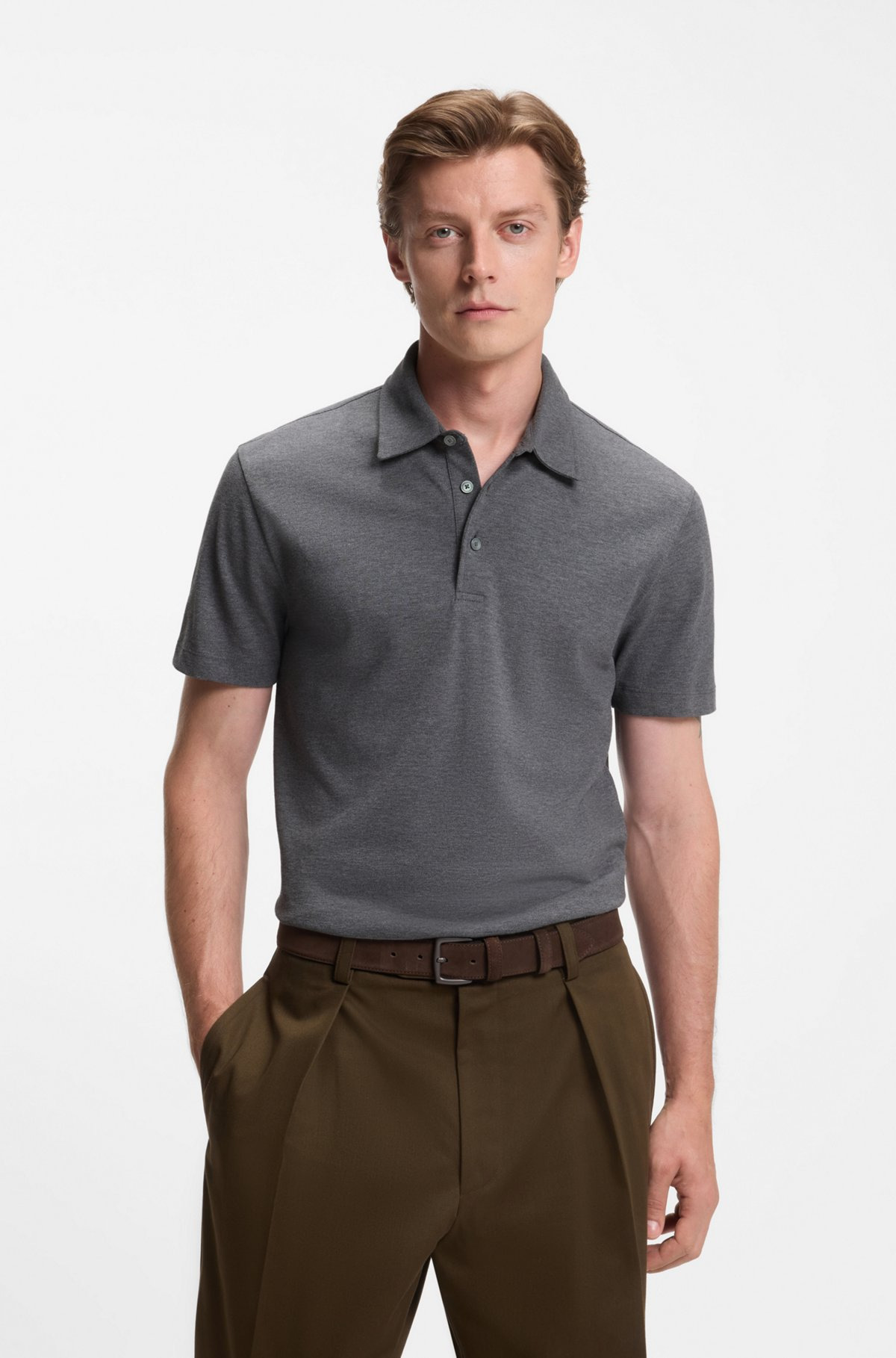 BECKHAM X BOSS POLO SHIRT IN COTTON AND SILK - 2