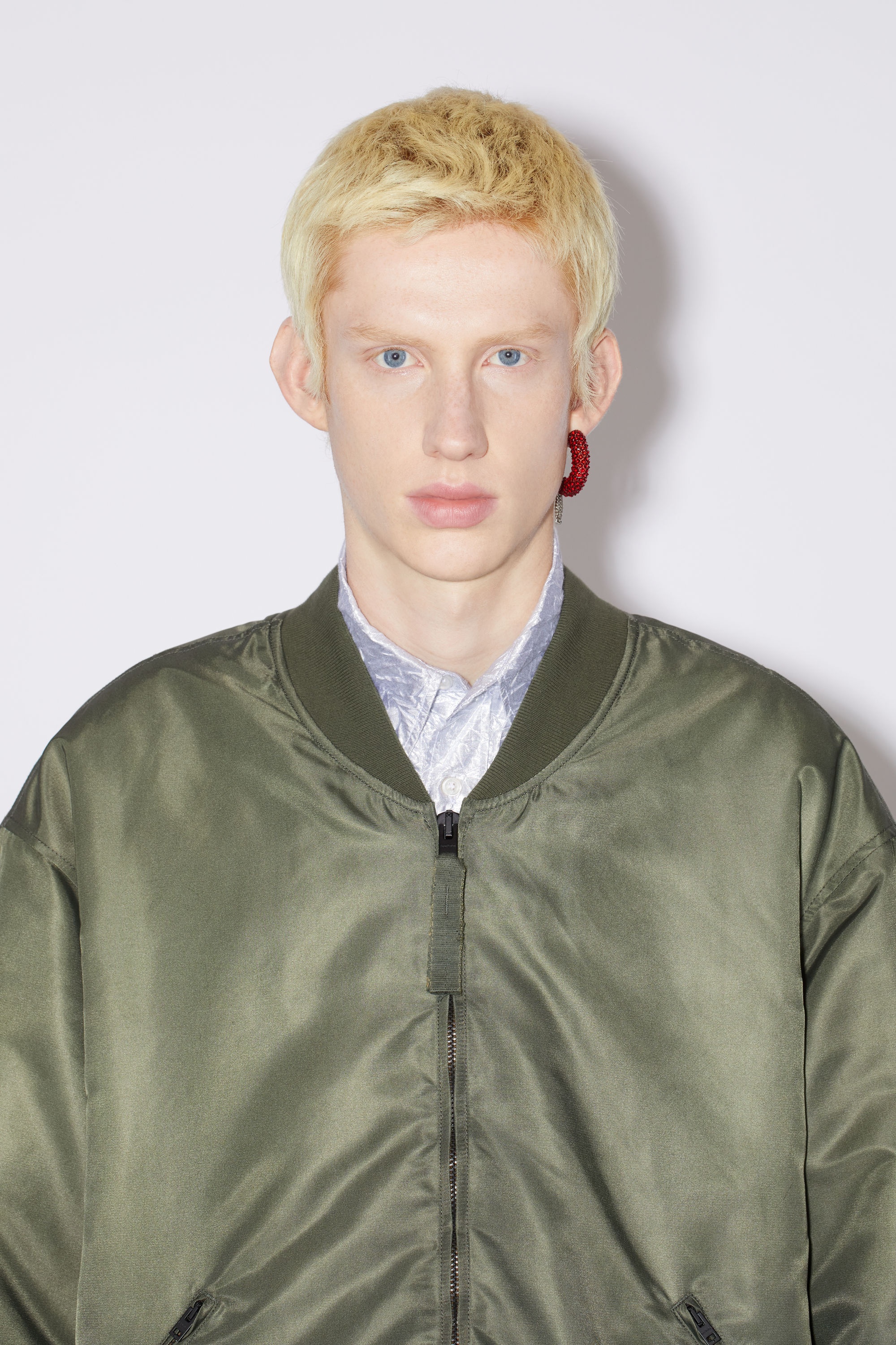 Satin bomber jacket - Olive green - 6