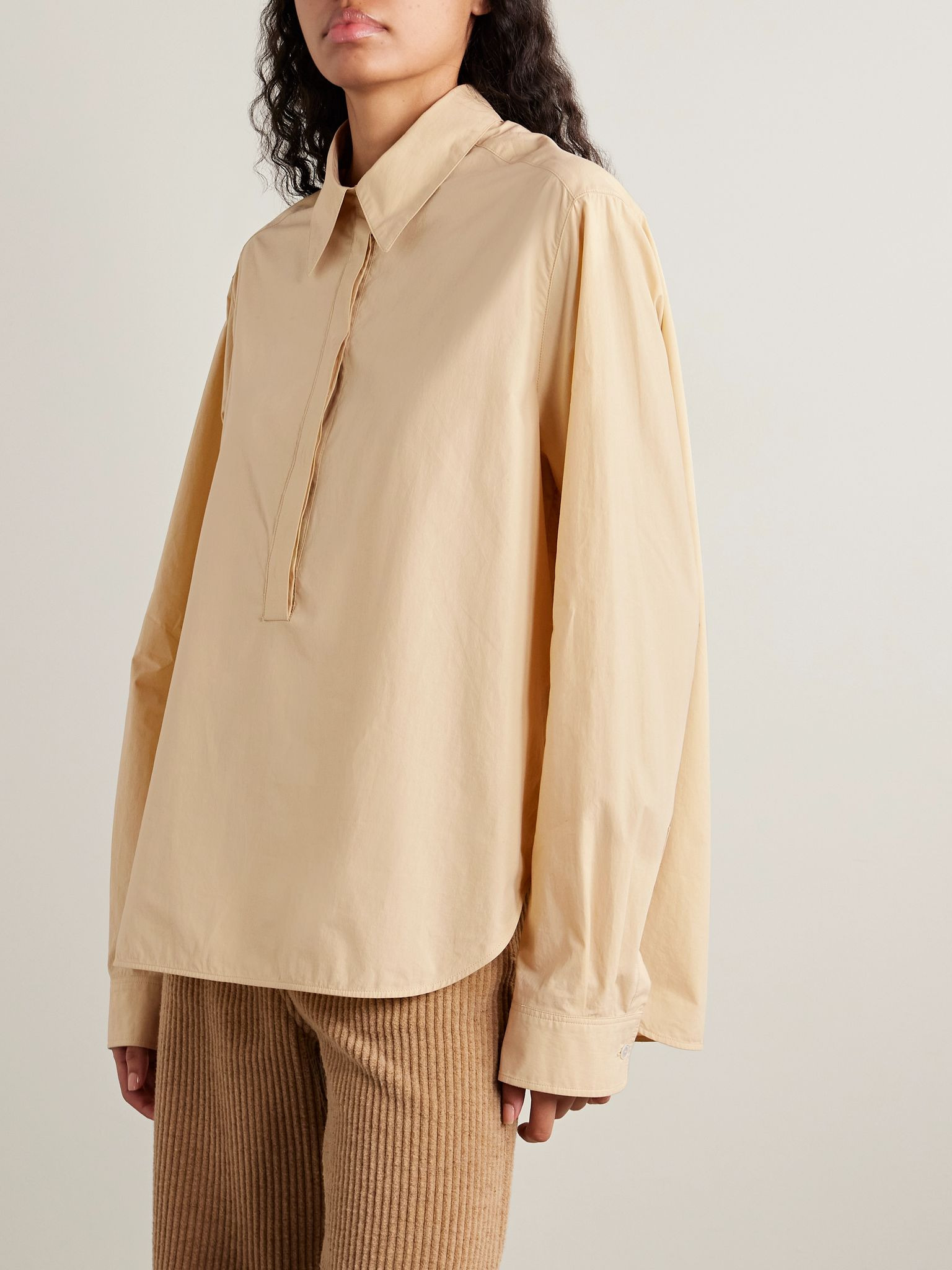 Margan oversized cotton shirt Sand - 3