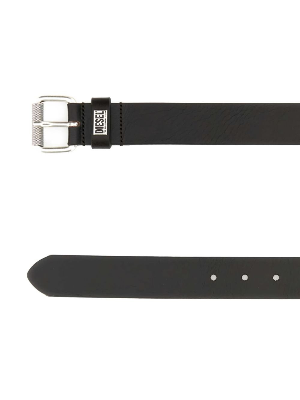 logo-plaque leather belt - 3