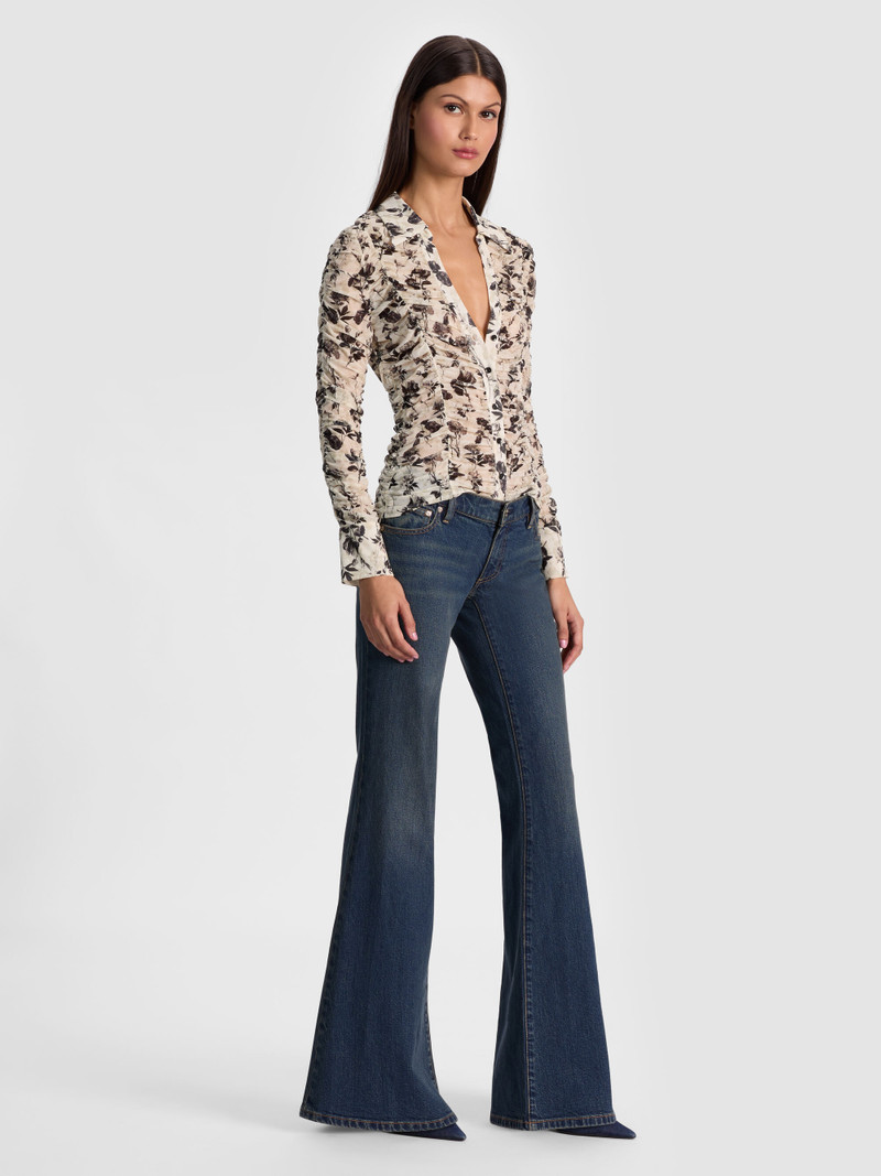 PORTIA MESH BUTTON DOWN 6