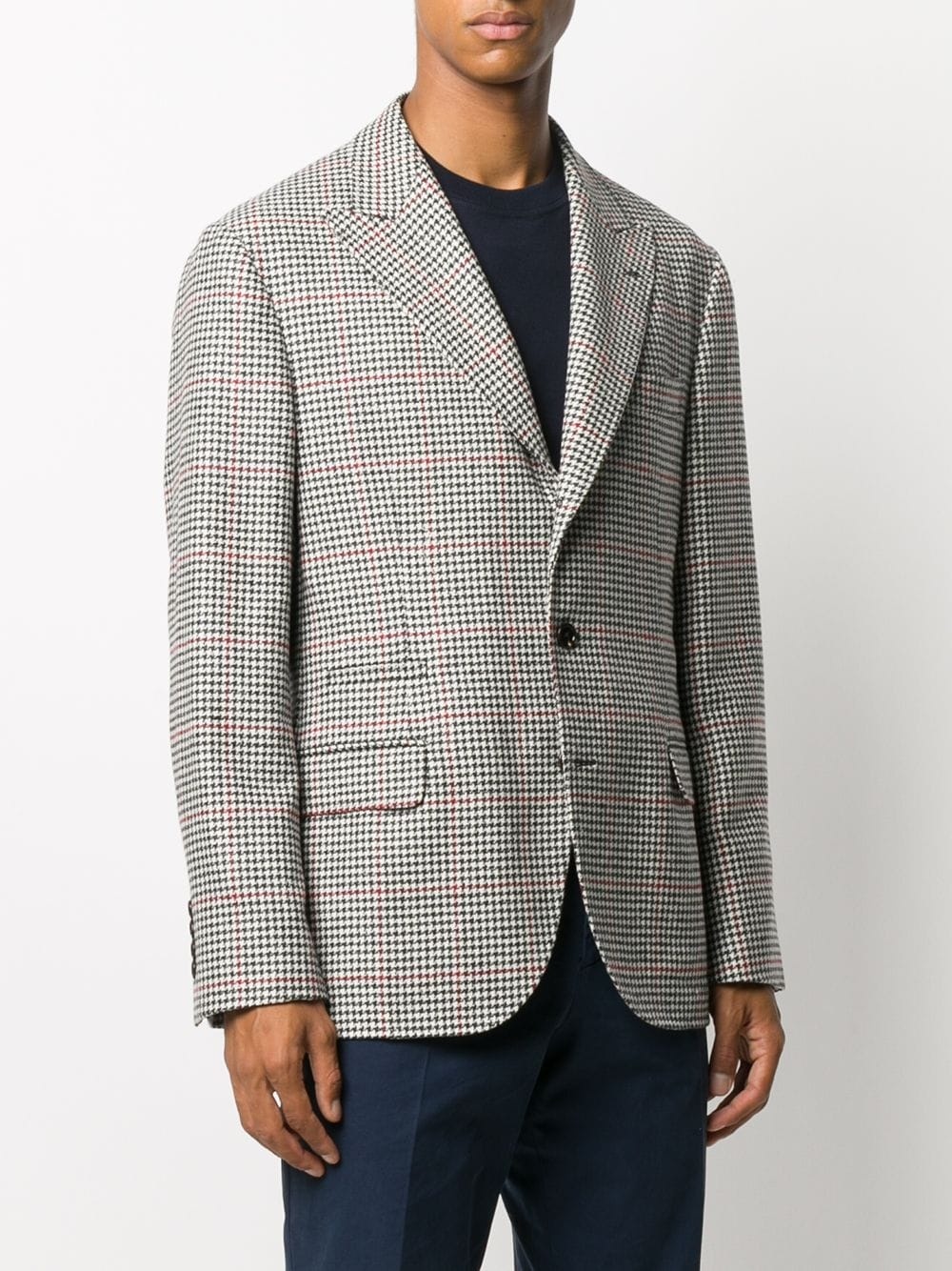 houndstooth single-breasted jacket - 3