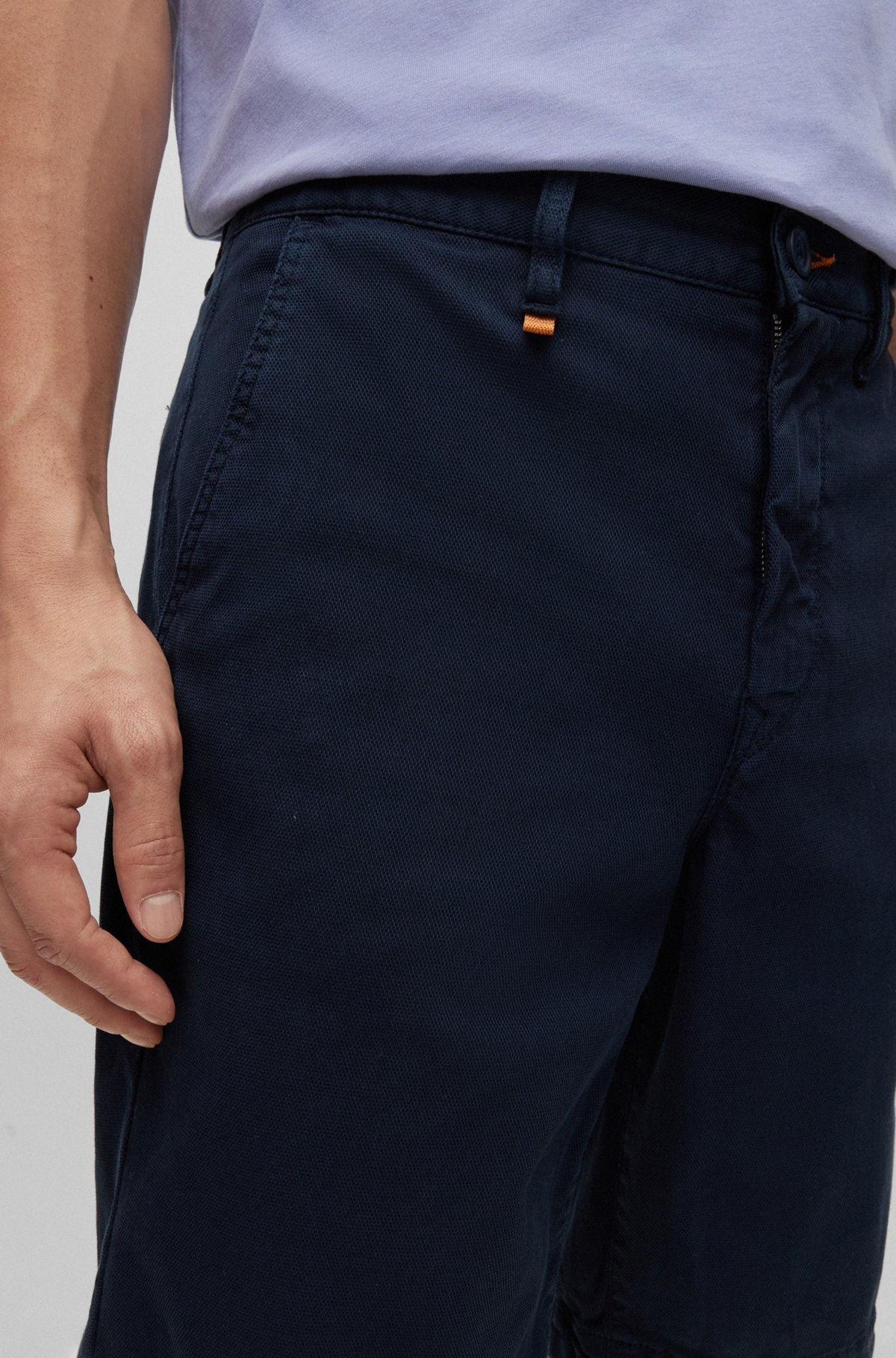 TAPERED-FIT SHORTS IN A COTTON BLEND - 5