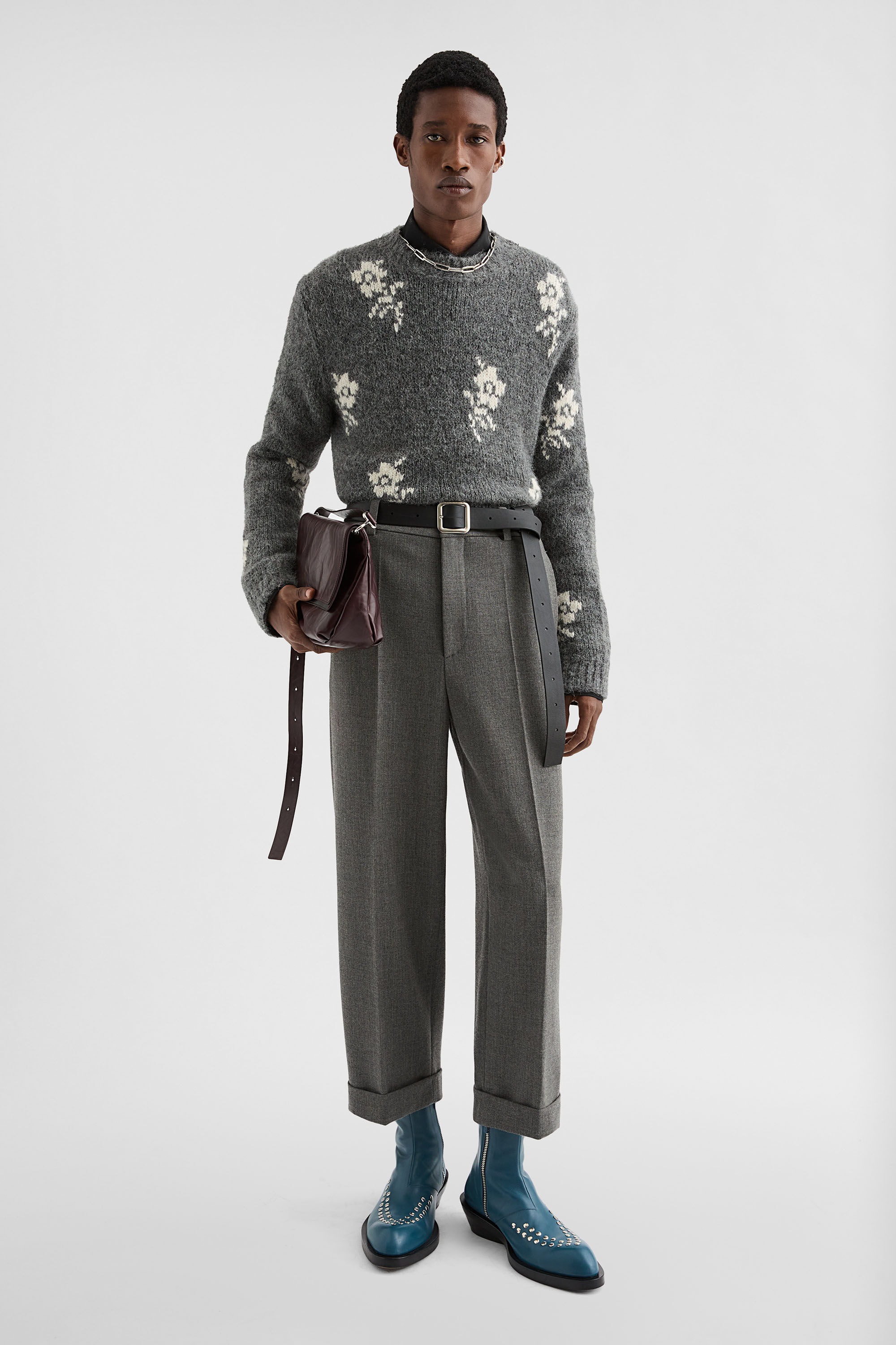 Wool Blend Crew-Neck Sweater - 4