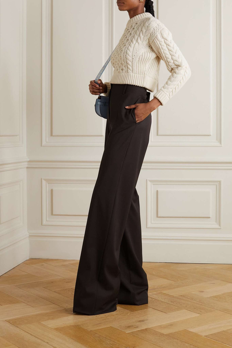 PATOU Cropped cable-knit wool sweater outlook