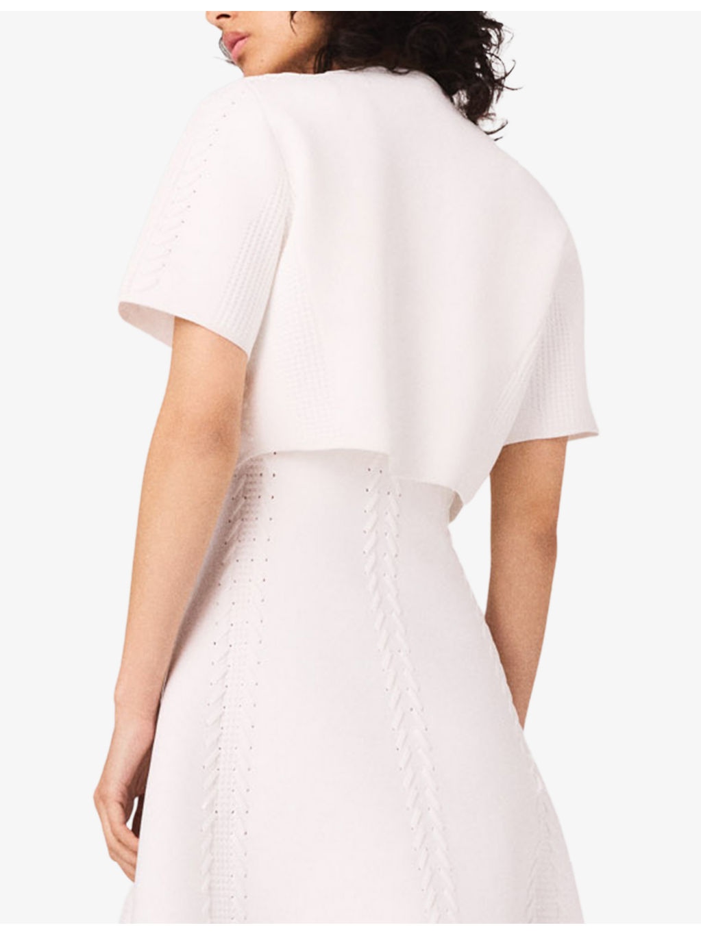 Cropped Round-Neck Short-Sleeve Knitted Cardigan - 4