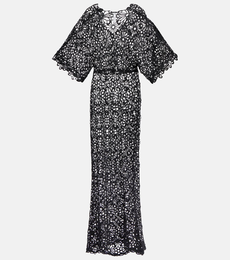 Obie open-knit cotton-blend maxi dress 1