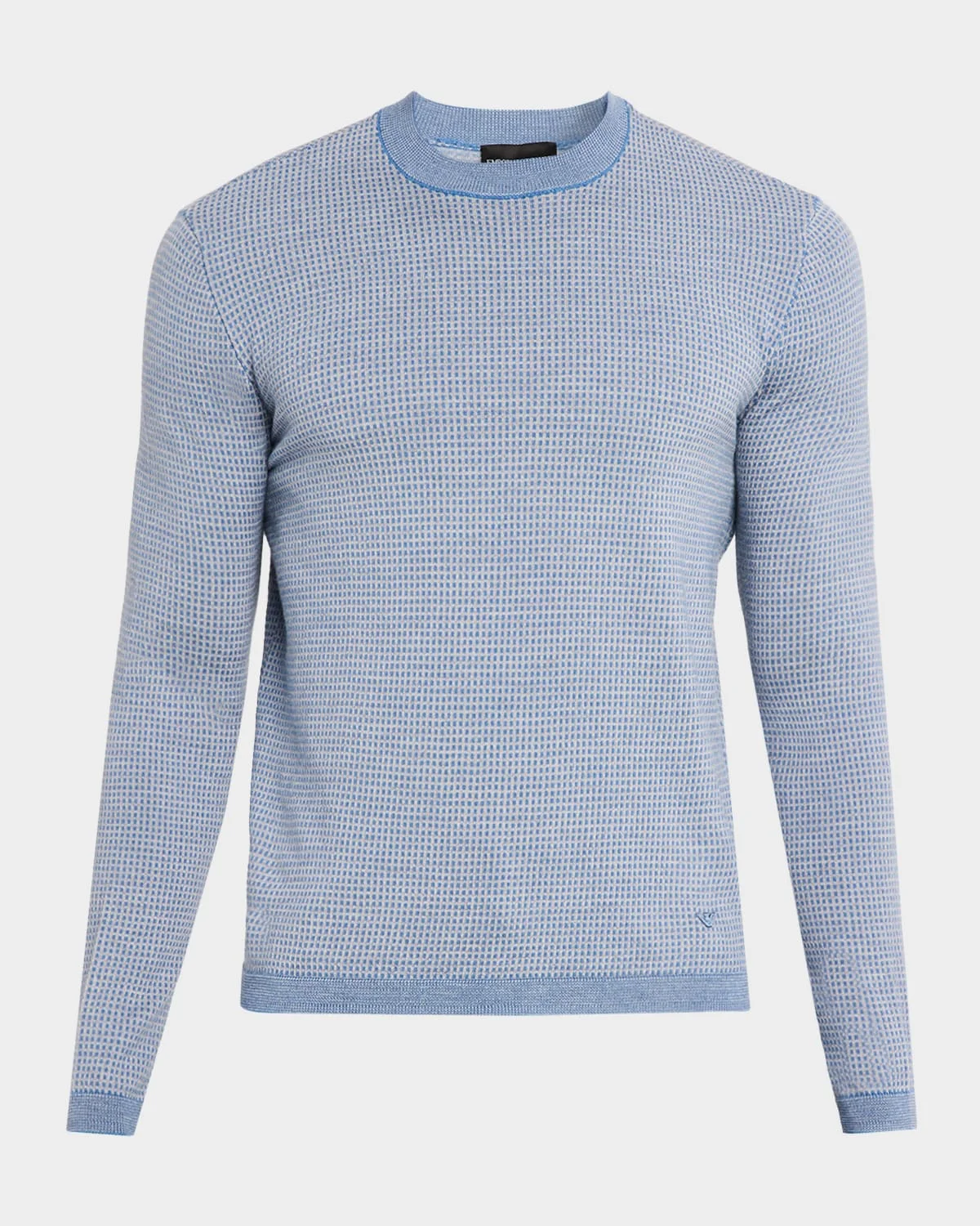 Men's Wool Geometric Check Crewneck Sweater - 1