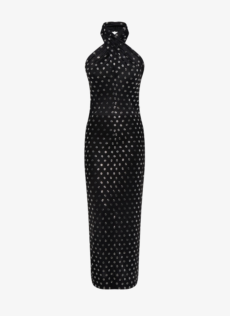 FLUID EYELET JERSEY DRESS - 1
