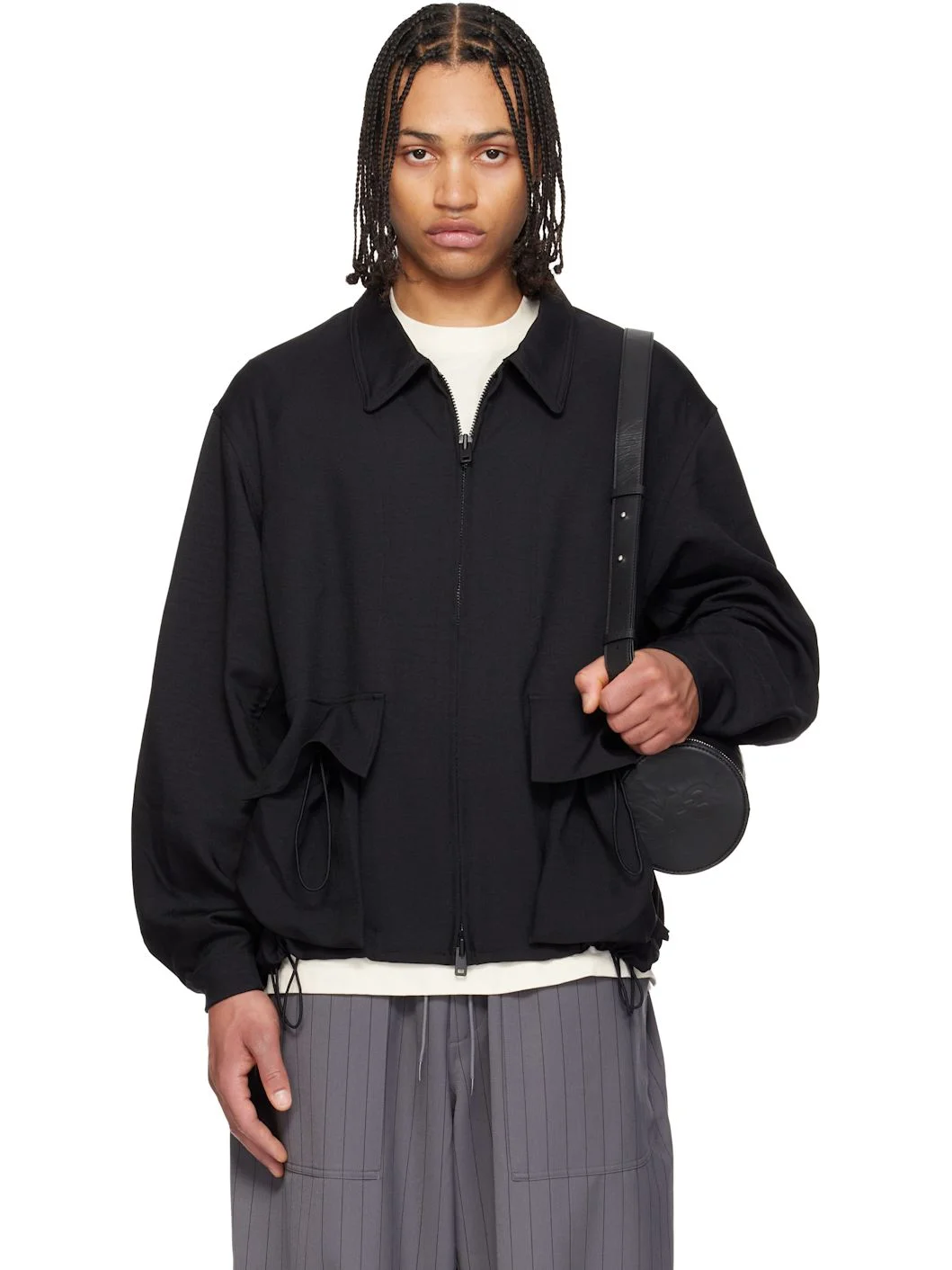 Black Sport Uniform Blouson Jacket - 1